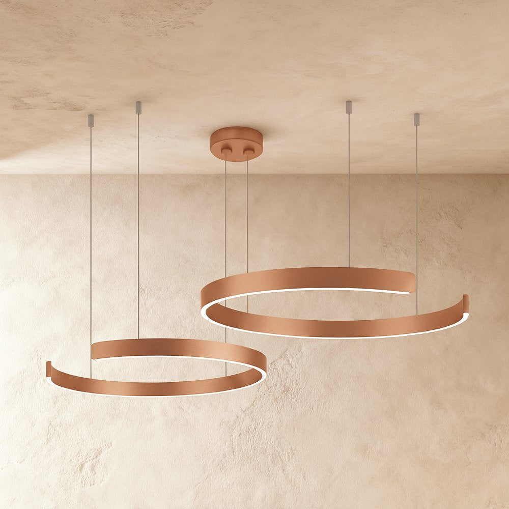Modern Metal Chandelier LED Ring Halo Shape Lifestyle
