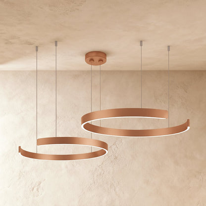 Modern Metal Chandelier LED Ring Halo Shape Lifestyle