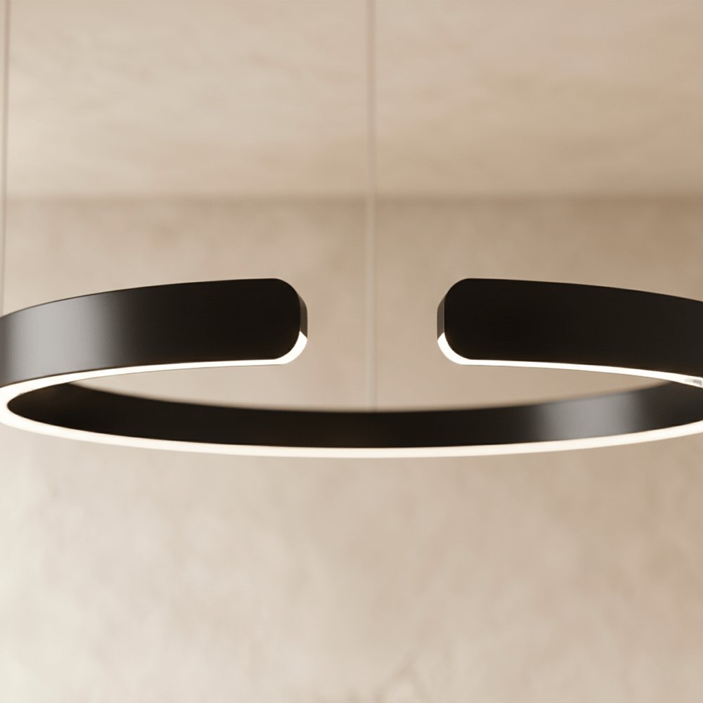 Modern Metal Chandelier LED Ring Halo Shape View 13