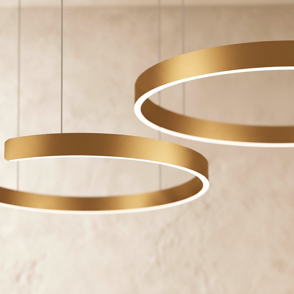 Modern Metal Chandelier LED Ring Halo Shape View 14