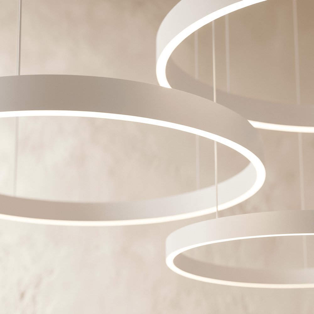 Modern Metal Chandelier LED Ring Halo Shape View 16