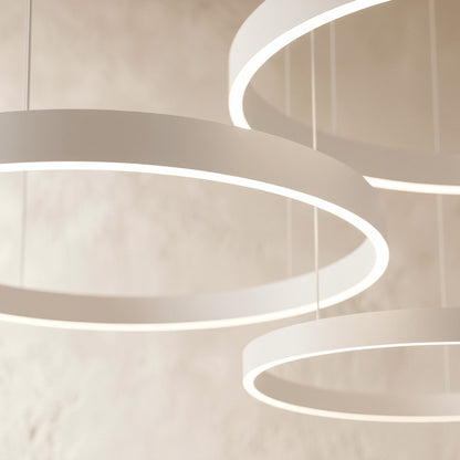 Modern Metal Chandelier LED Ring Halo Shape View 16