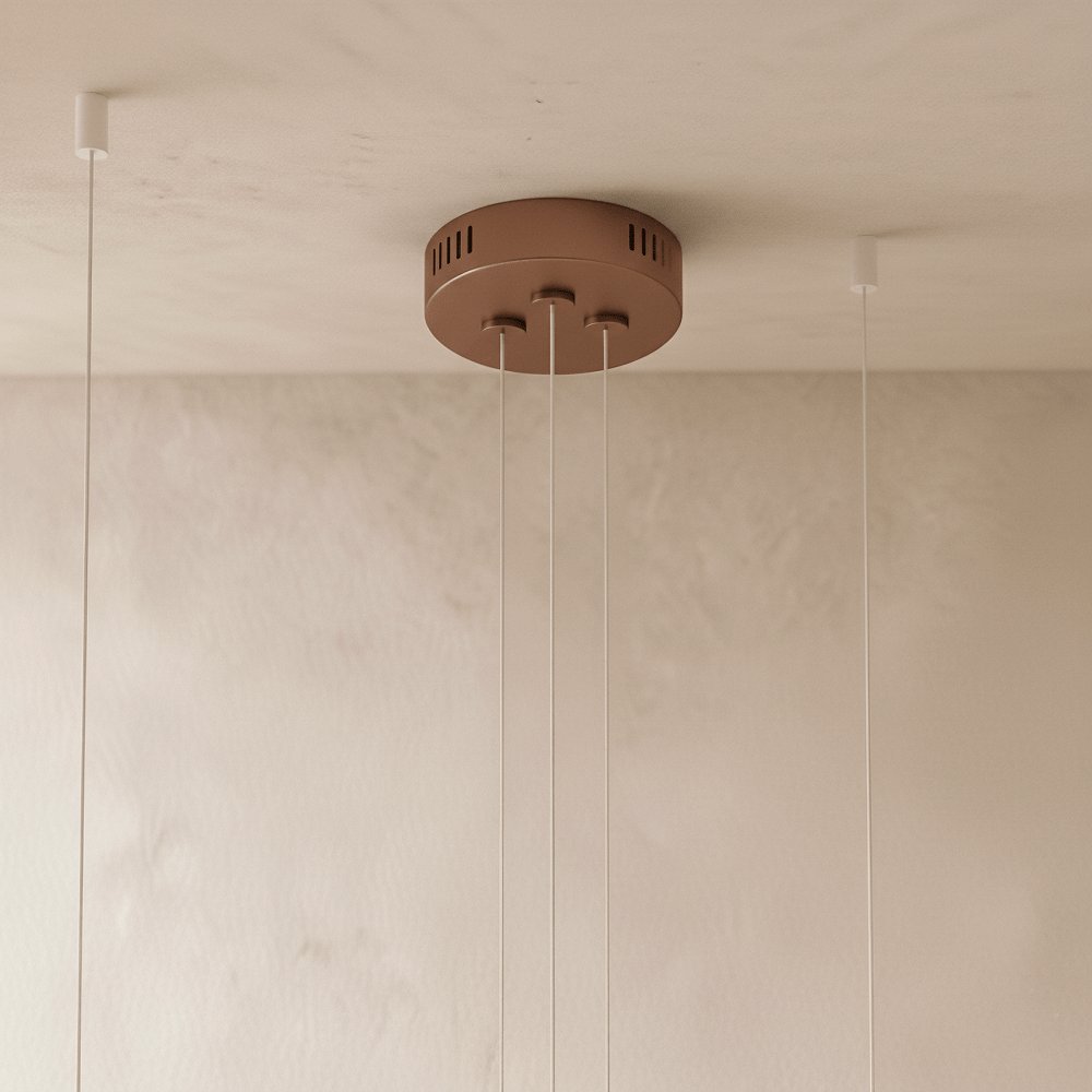 Modern Metal Chandelier LED Ring Halo Shape View 19