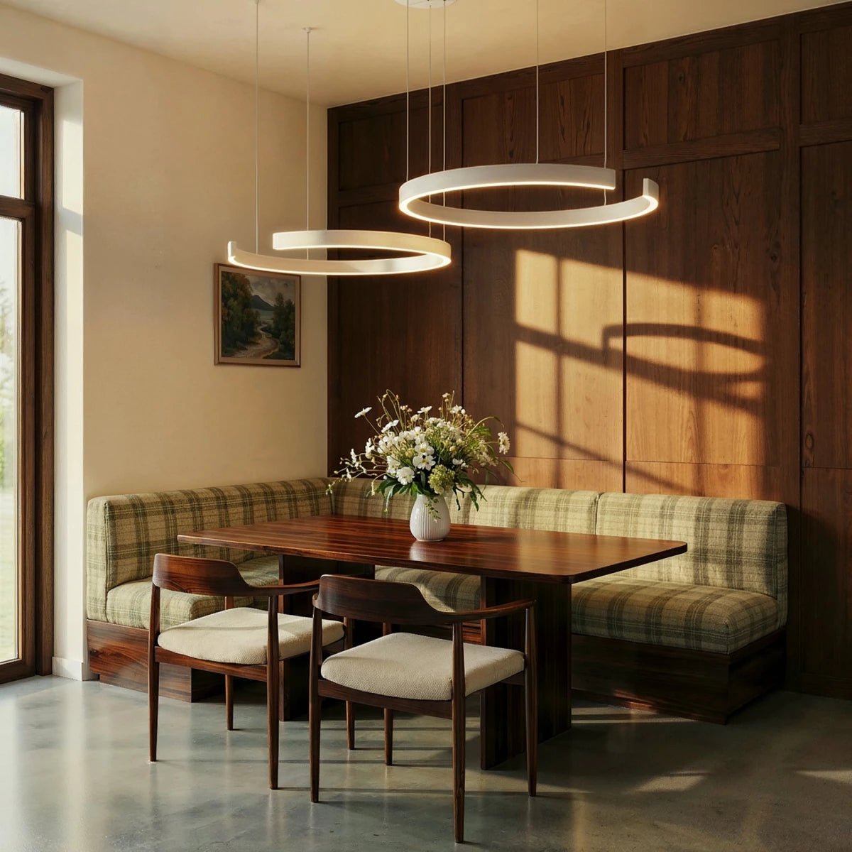 Modern Metal Chandelier LED Ring Halo Shape View 24