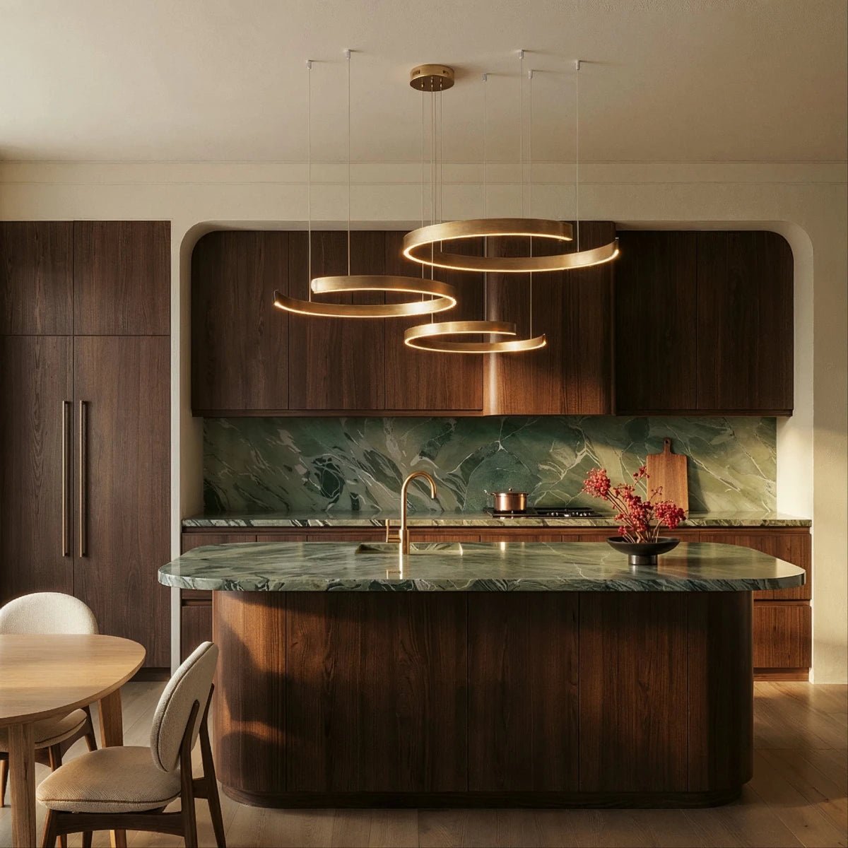 Modern Metal Chandelier LED Ring Halo Shape View 26