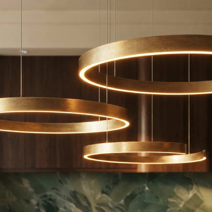 Modern Metal Chandelier LED Ring Halo Shape View 27