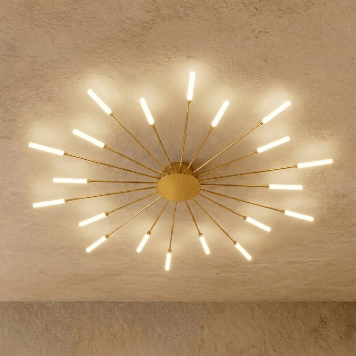 Modern Metal Chandelier Starburst Spoke Arms Alternate