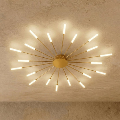 Modern Metal Chandelier Starburst Spoke Arms Alternate