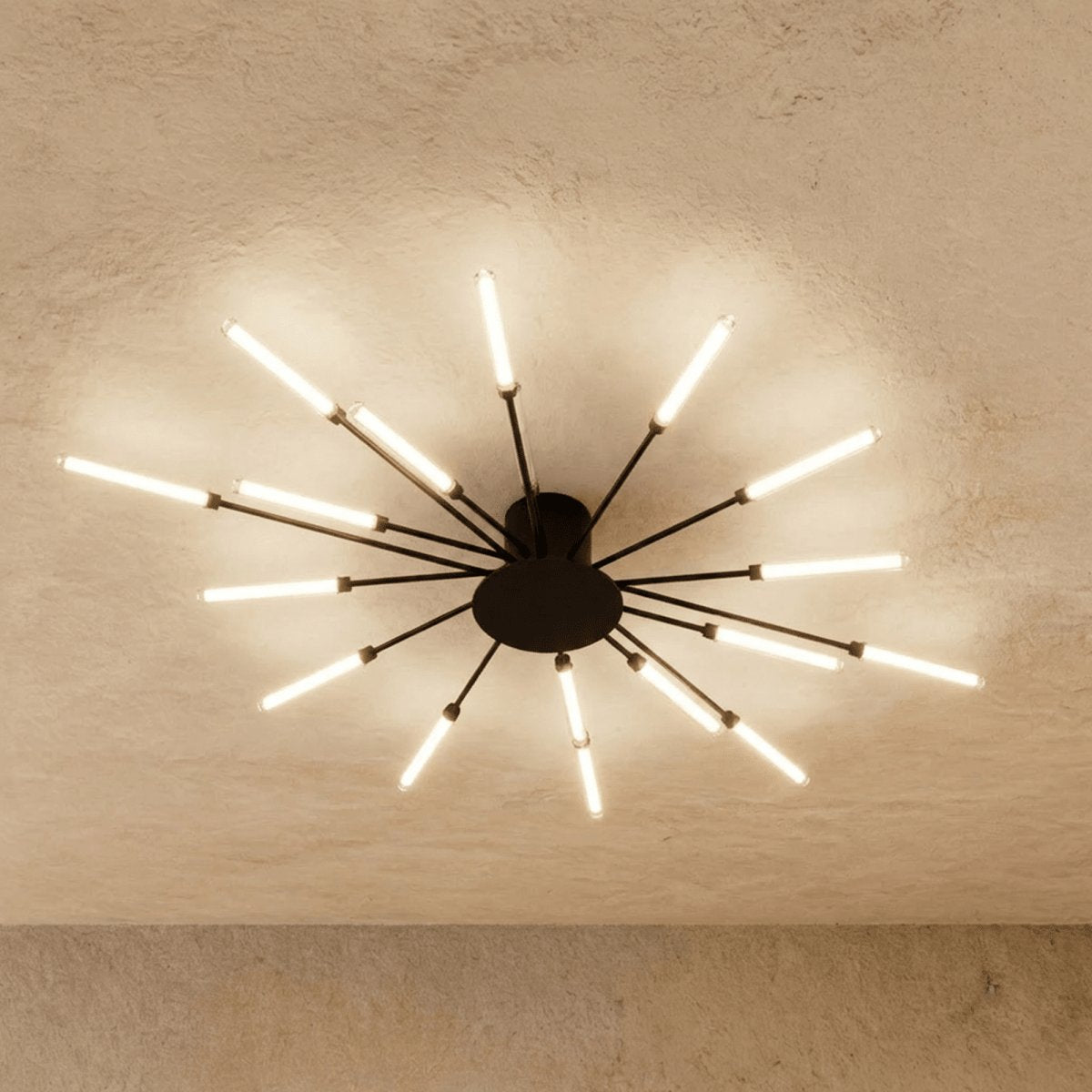 Modern Metal Chandelier Starburst Spoke Arms Detail
