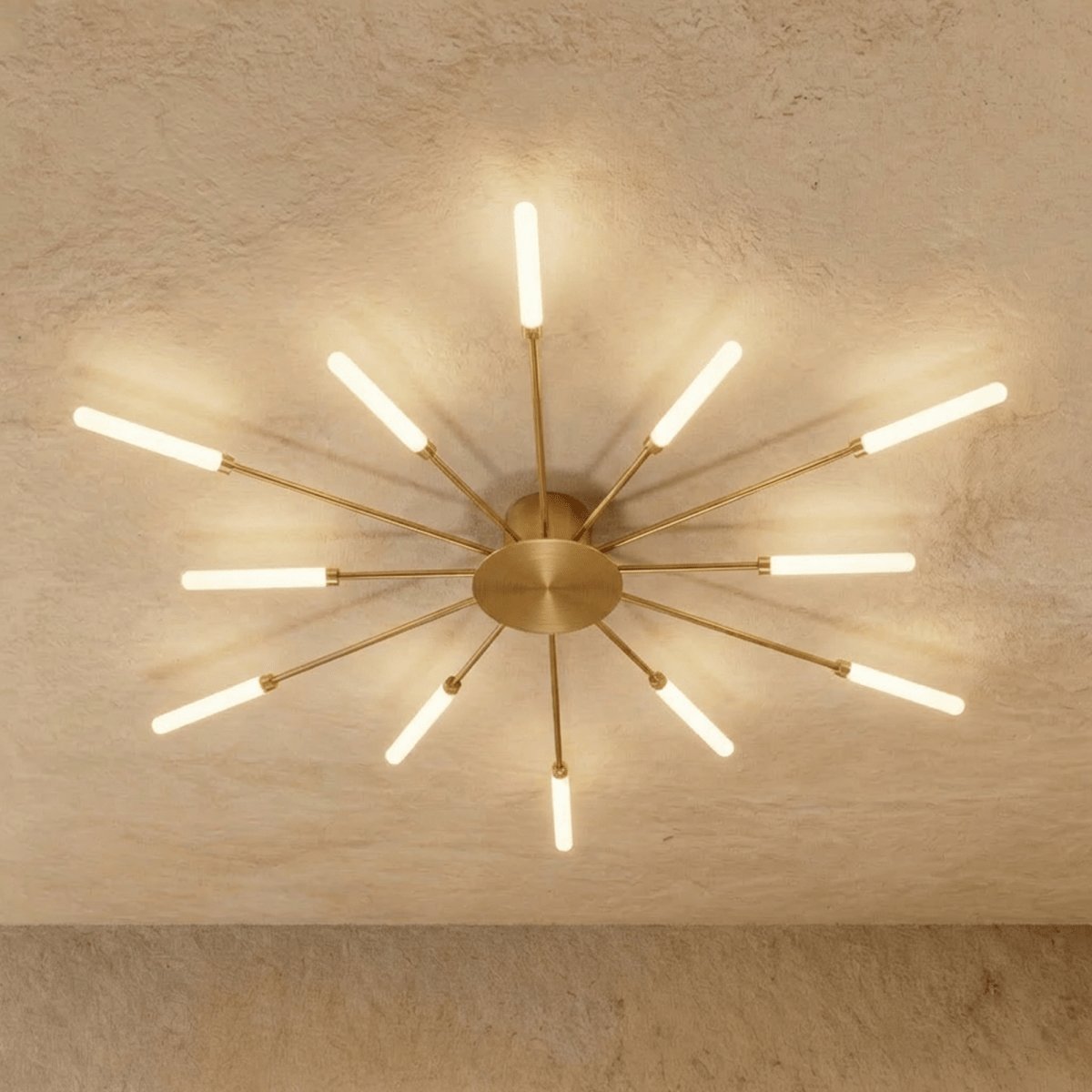 Modern Metal Chandelier Starburst Spoke Arms Front