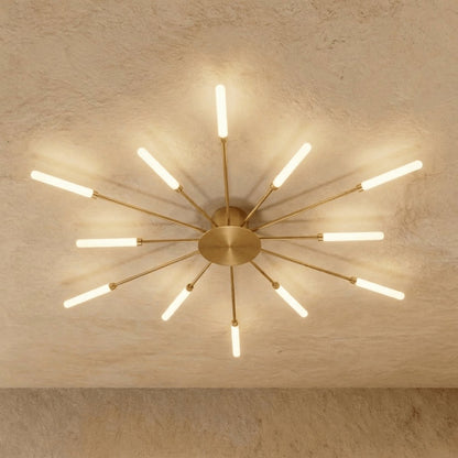 Modern Metal Chandelier Starburst Spoke Arms Front