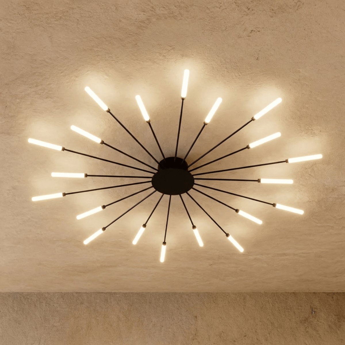 Modern Metal Chandelier Starburst Spoke Arms Full