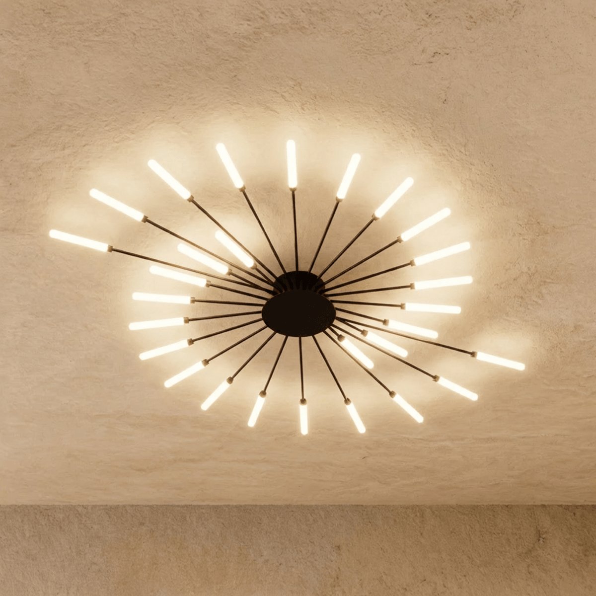 Modern Metal Chandelier Starburst Spoke Arms Lifestyle