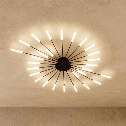 Modern Metal Chandelier Starburst Spoke Arms Lifestyle