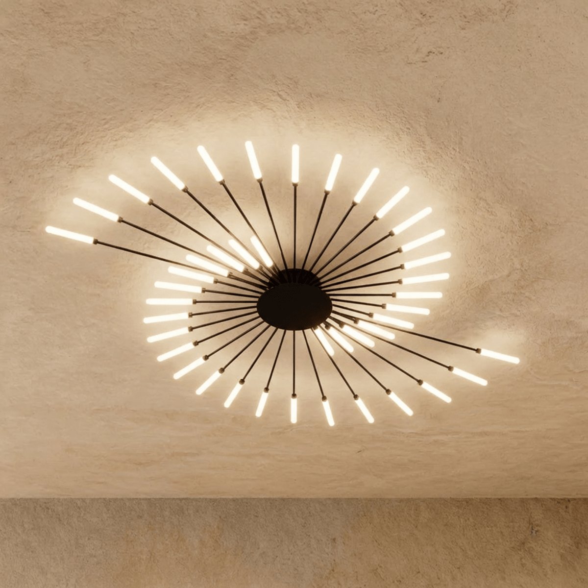Modern Metal Chandelier Starburst Spoke Arms View 11