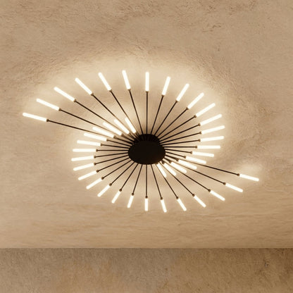 Modern Metal Chandelier Starburst Spoke Arms View 11
