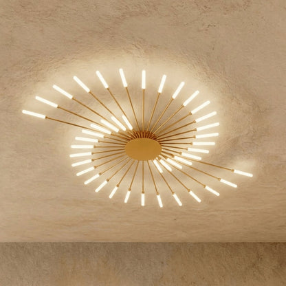 Modern Metal Chandelier Starburst Spoke Arms View 12