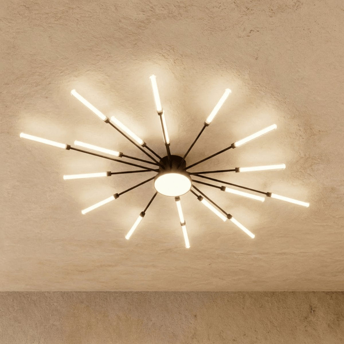Modern Metal Chandelier Starburst Spoke Arms View 13