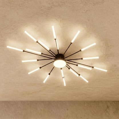 Modern Metal Chandelier Starburst Spoke Arms View 13
