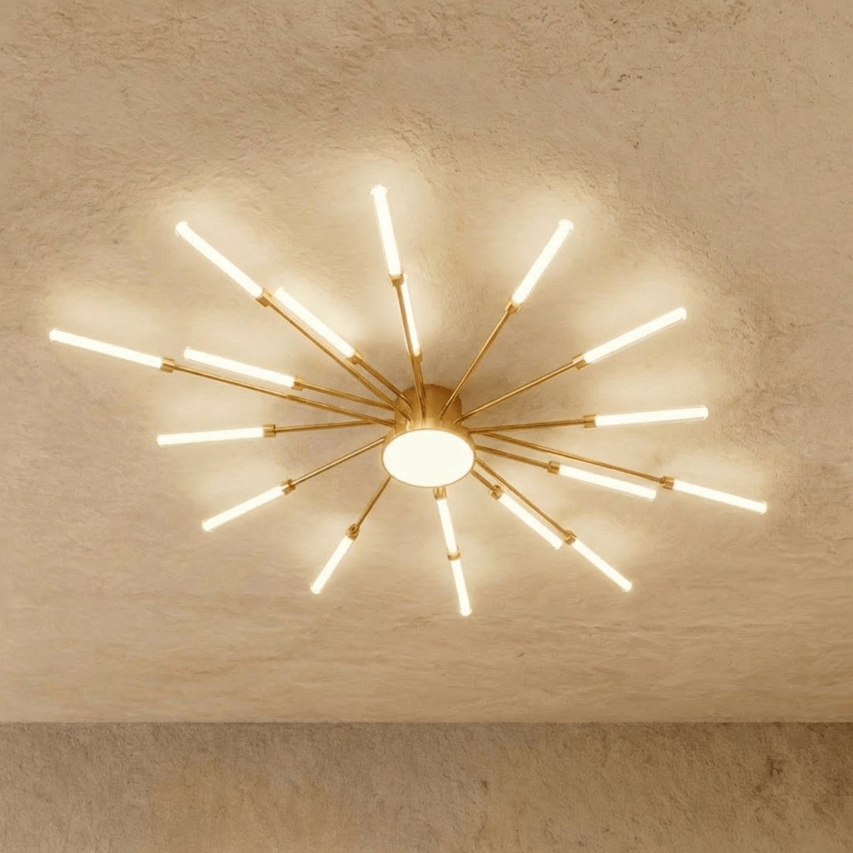 Modern Metal Chandelier Starburst Spoke Arms View 14