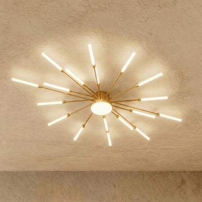 Modern Metal Chandelier Starburst Spoke Arms View 14