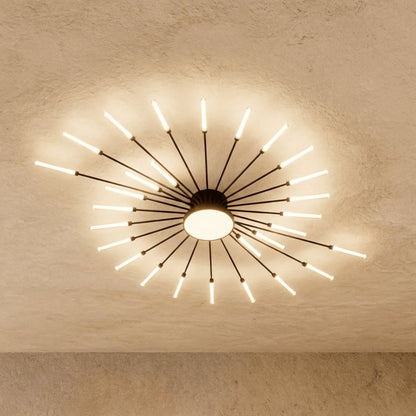 Modern Metal Chandelier Starburst Spoke Arms View 15