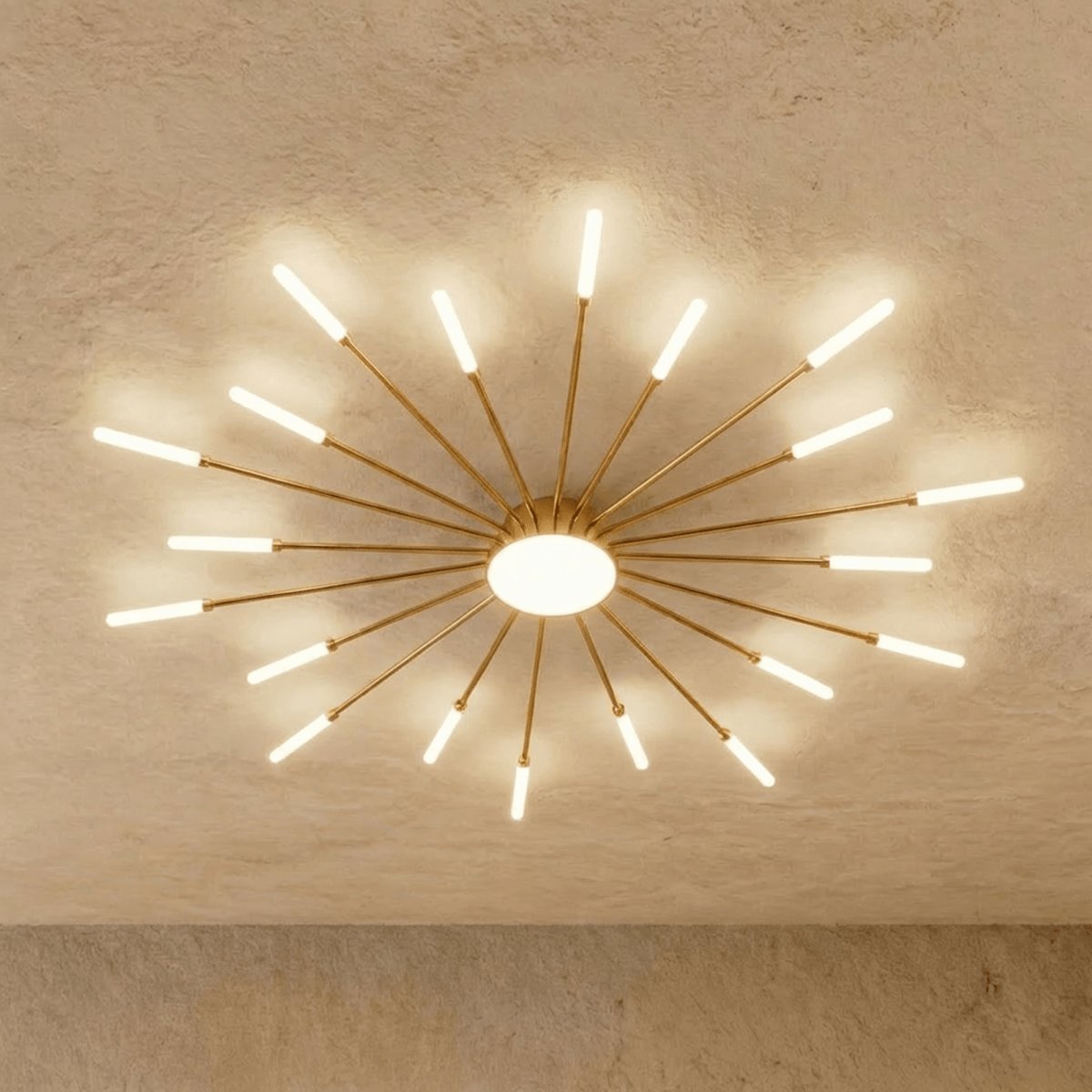 Modern Metal Chandelier Starburst Spoke Arms View 16