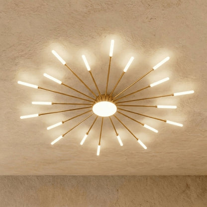 Modern Metal Chandelier Starburst Spoke Arms View 16