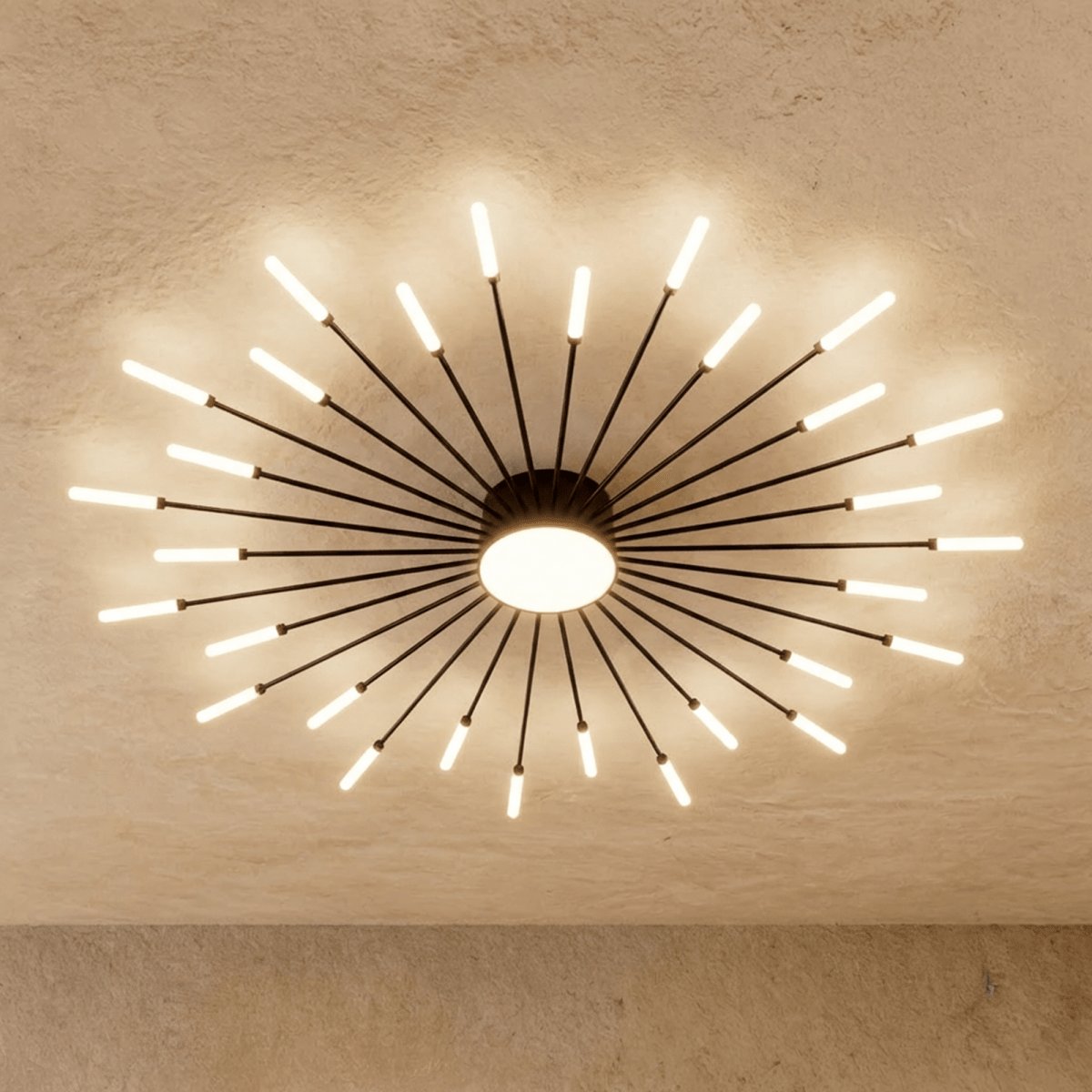 Modern Metal Chandelier Starburst Spoke Arms View 17