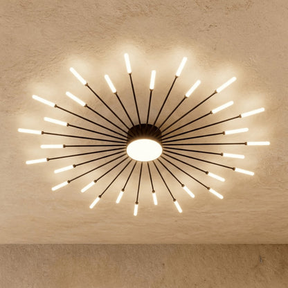 Modern Metal Chandelier Starburst Spoke Arms View 17