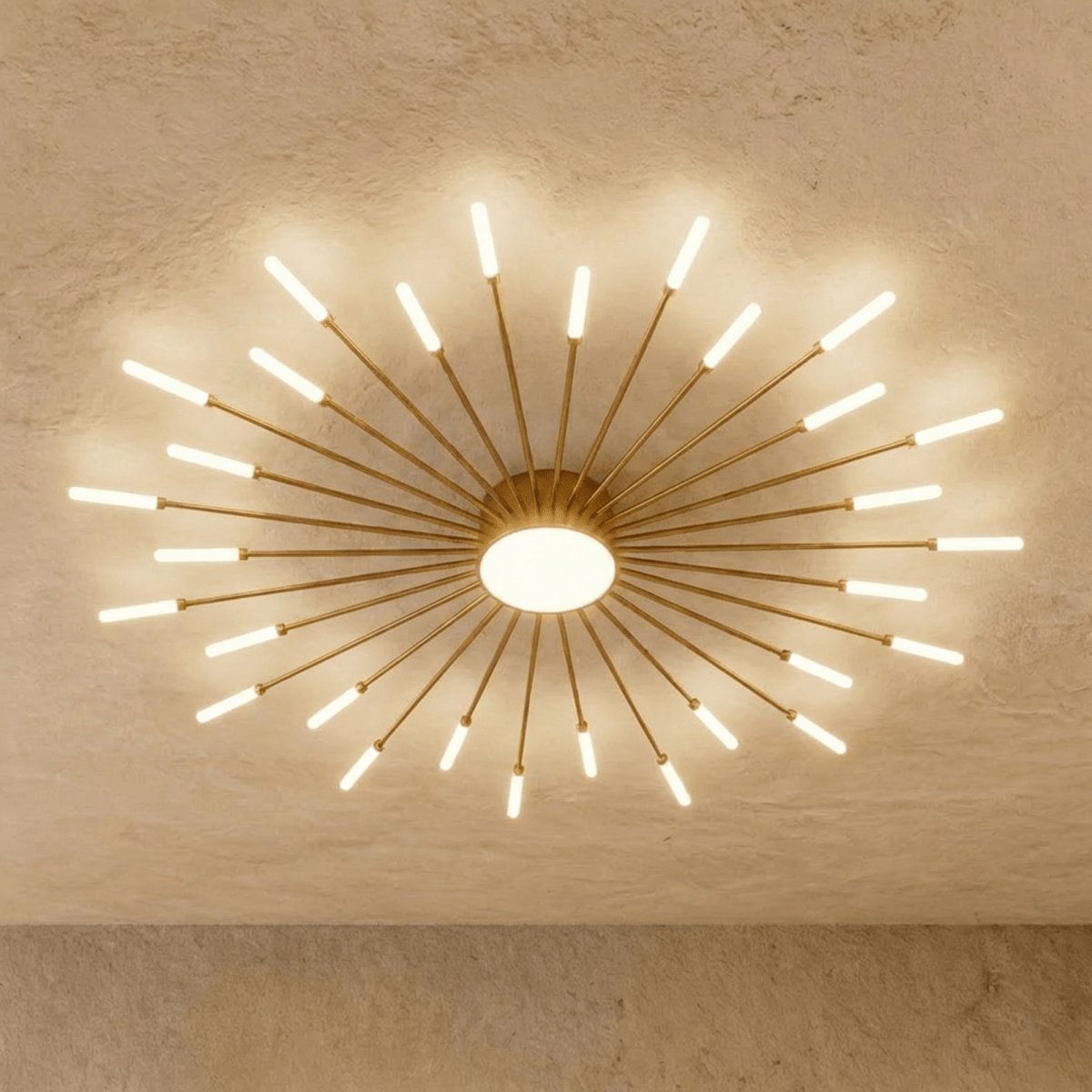 Modern Metal Chandelier Starburst Spoke Arms View 18