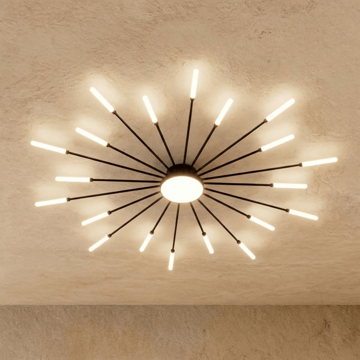 Modern Metal Chandelier Starburst Spoke Arms View 19