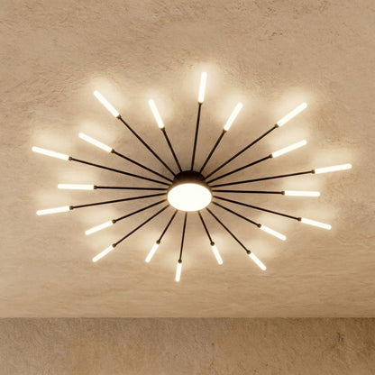 Modern Metal Chandelier Starburst Spoke Arms View 19