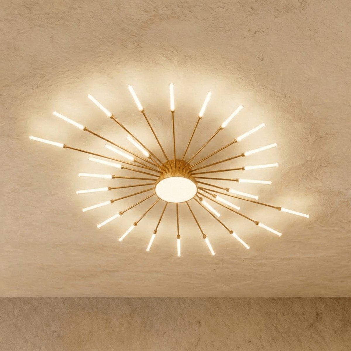 Modern Metal Chandelier Starburst Spoke Arms View 20