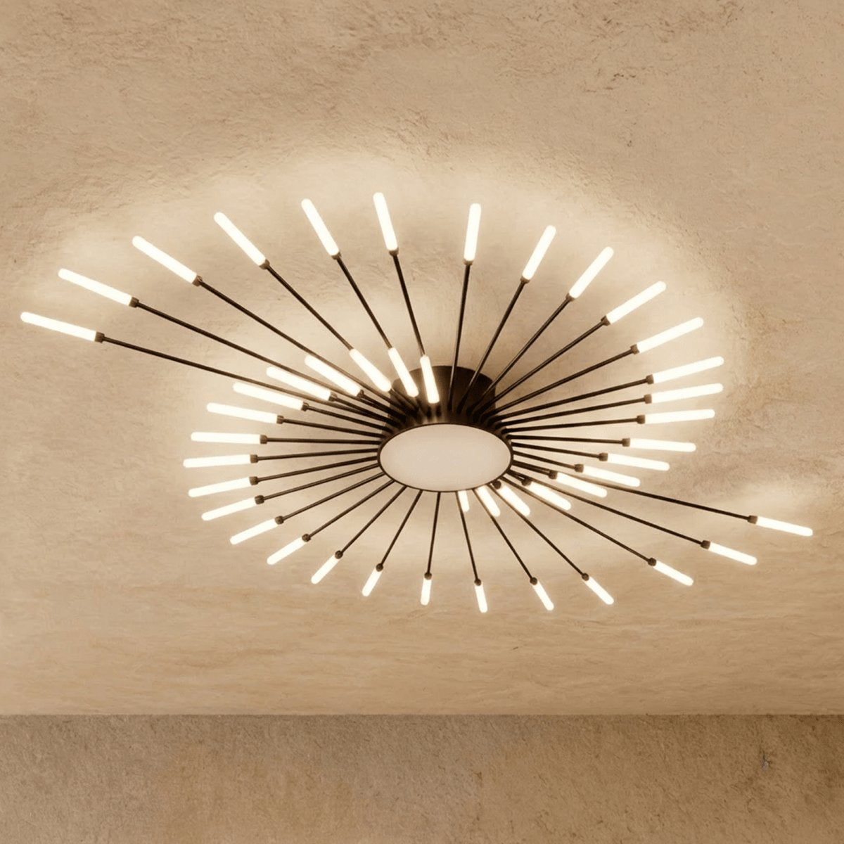 Modern Metal Chandelier Starburst Spoke Arms View 21