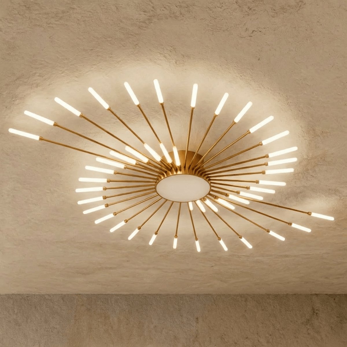 Modern Metal Chandelier Starburst Spoke Arms View 22