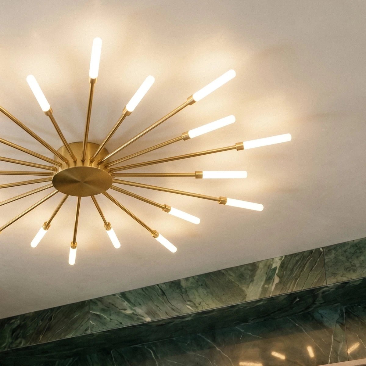 Modern Metal Chandelier Starburst Spoke Arms View 24