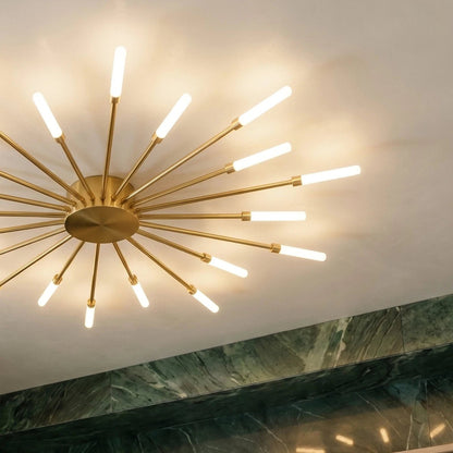 Modern Metal Chandelier Starburst Spoke Arms View 24