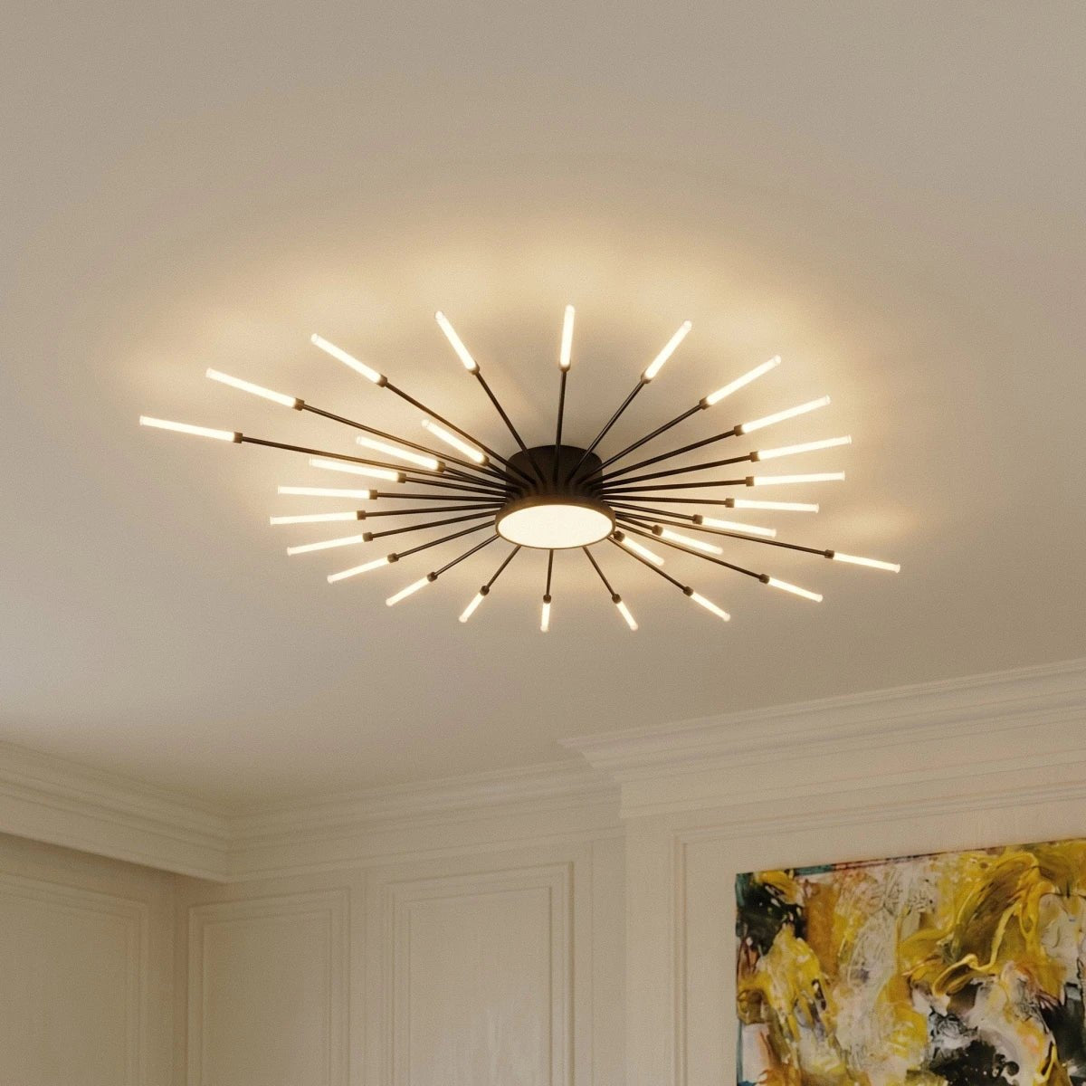 Modern Metal Chandelier Starburst Spoke Arms View 27