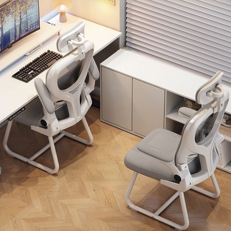 Modern Metal Ergonomic Mesh Desk Chair Sled Base Detail