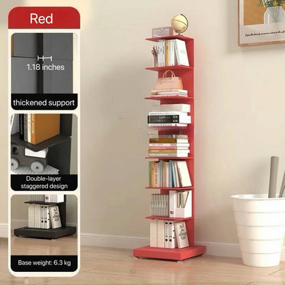 Modern Metal Floating Bookshelf Staggered Shelves Back