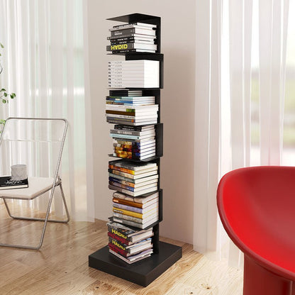 Modern Metal Floating Bookshelf Staggered Shelves Close Up