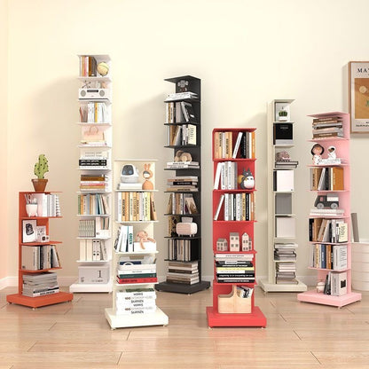 Modern Metal Floating Bookshelf Staggered Shelves Side