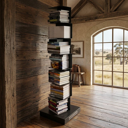 Modern Metal Floating Bookshelf Staggered Shelves View 12