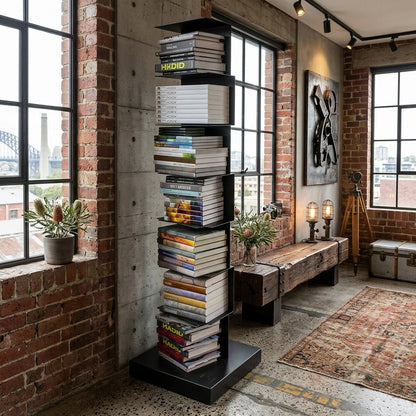Modern Metal Floating Bookshelf Staggered Shelves View 13