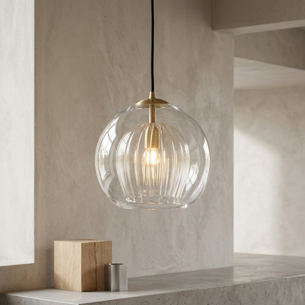 Modern Metal Glass Kitchen Pendant Light Double Globe Close Up