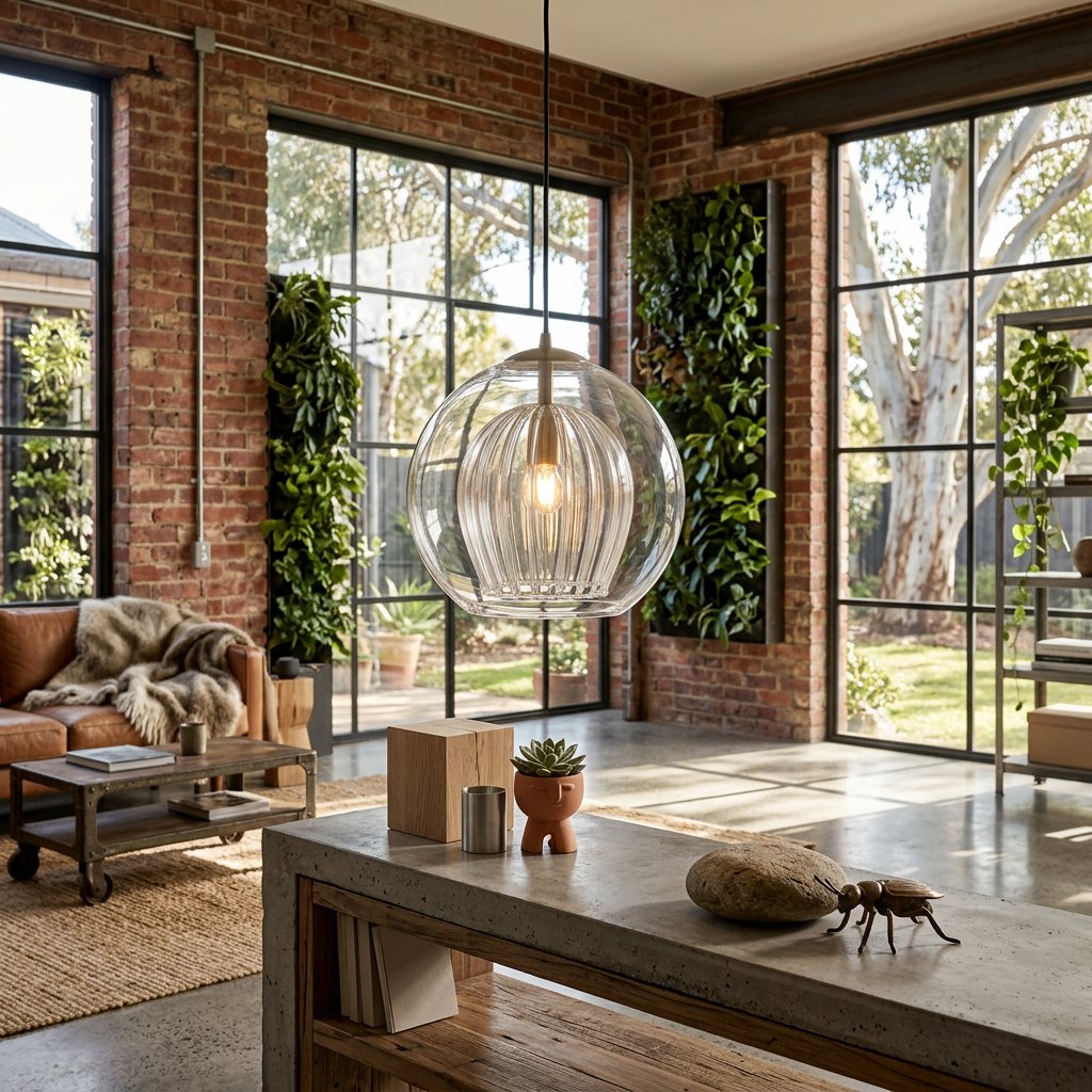 Modern Metal Glass Kitchen Pendant Light Double Globe Side