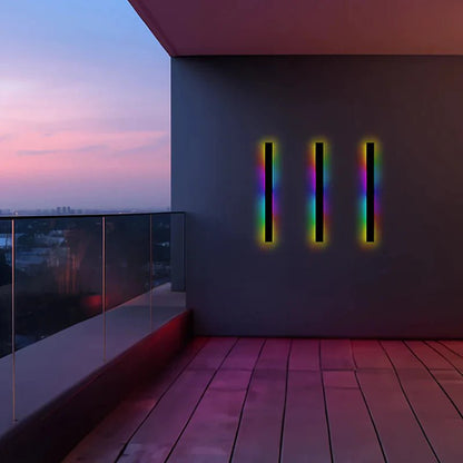 Modern Metal Outdoor Wall Lamp Linear LED View 21