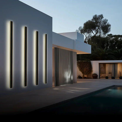 Modern Metal Outdoor Wall Lamp Linear LED View 24