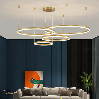 Modern Metal Pendant Light Concentric Rings View 24